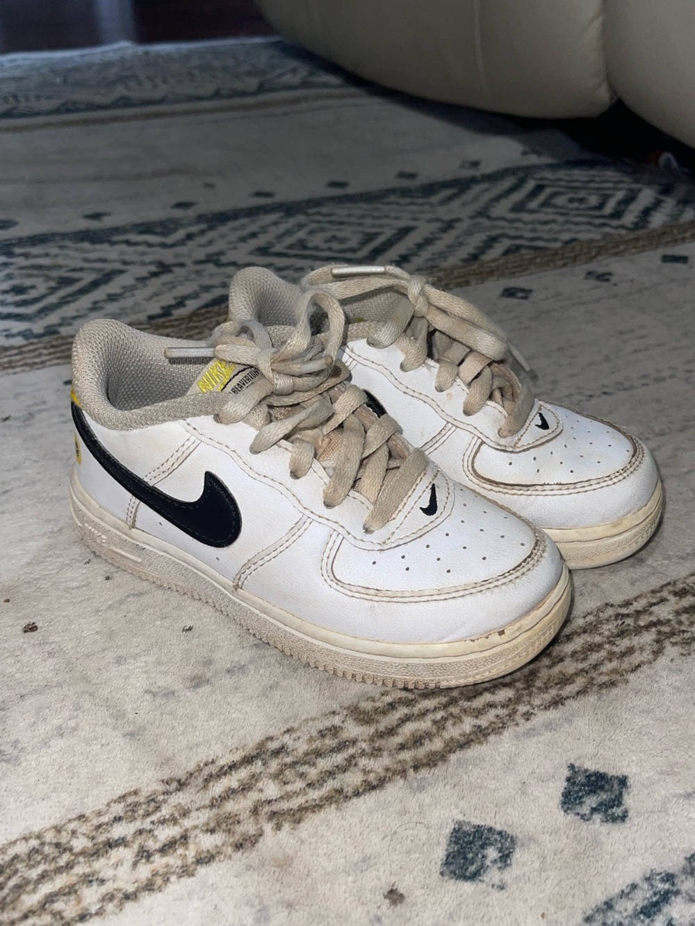 Nike Air Force 1 Have A Nike Day Toddler 9C White Black Yellow DM4254-100